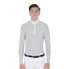 Polo manches longues en tissu polaire technique homme Warm+ Equestro - Gris