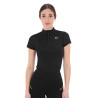 Polo avec inserts en mesh femme Equestro - Noir