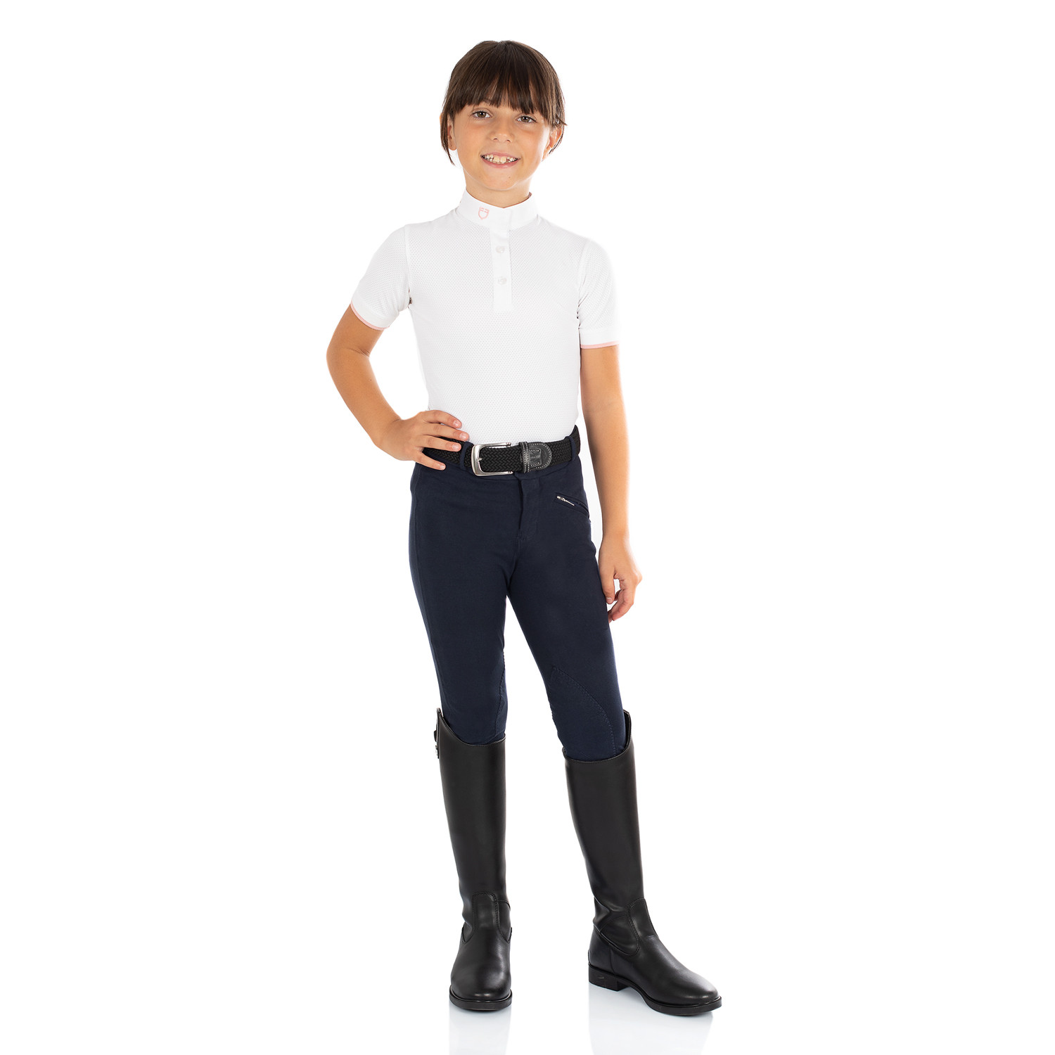 Pantalon Kasumi enfant en matériau stretch Equestro Blanc