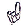 Licol en nylon White Trim Equestro - Marine / fuchsia