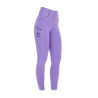 Legging fille cintré avec grip et logo Equestro - Violet dahlia