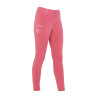Legging fille cintré avec grip et logo Equestro - Fleur du désert