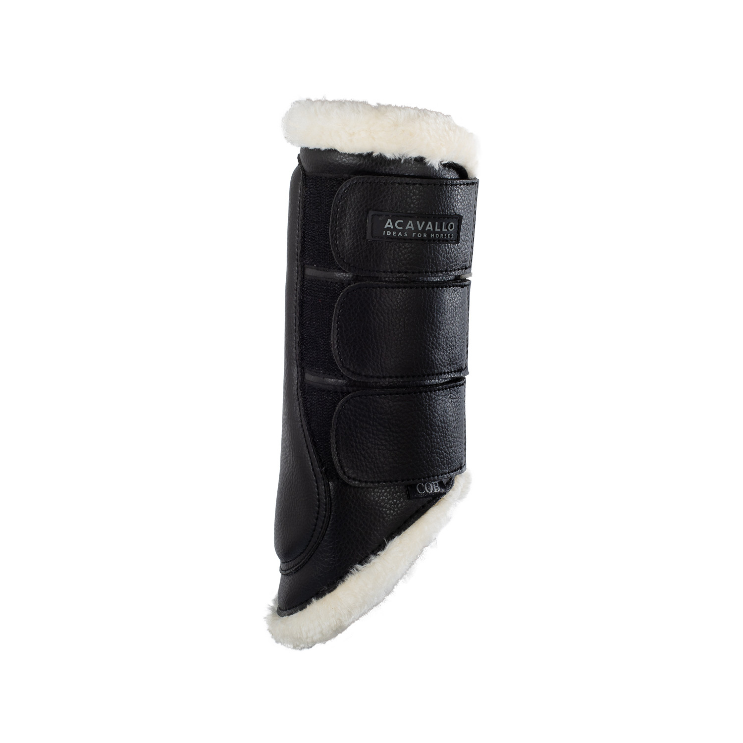 Guêtres arrière en cuir écologique avec triple fermeture velcro Acavallo Noir Guêtres arrière en cuir écologique avec triple fermeture velcro Acavallo Noir