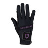 Gants en tissu technique avec logo multicolore Equestro - Noir / violet