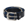 Ceinture en cuir avec motif sud-ouest Equestro - Noir / marine / gris