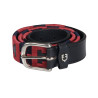 Ceinture en cuir avec motif géométrique Equestro - Noir / bleu / bordeaux