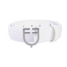 Ceinture élastique en cuir avec boucle logo Equestro - Argent / blanc