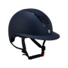 Casque ultra-léger en plastique mat résistant avec large visière (3 rembourrages) Eclipse Equestro - Marine / marine