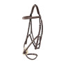 Bride avec muserolle mexicaine et mouton synthétique Equestro - Marron foncé