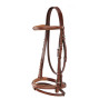 Bride anglaise en cuir avec surpiqûres contrastées Stitched Equestro - Cognac