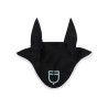 Bonnet anti-mouches en tissu technique avec logo multicolore Equestro - Noir / blanc / bleu ciel