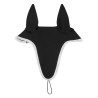 Bonnet anti-mouches en tissu technique avec attache au muserolle Equestro - Noir / blanc