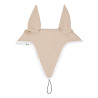 Bonnet anti-mouches en tissu technique avec attache au muserolle Equestro - Sable / blanc