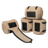 Bandes de polo anti-boulochage avec fermeture velcro Acavallo par 4 - Sable / noir