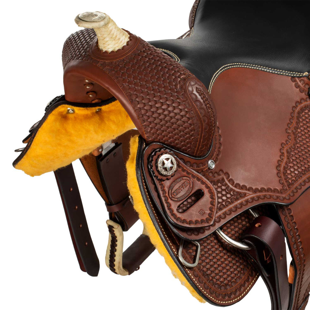 Sac de selle Western Trail Horse Classic en cuir véritable