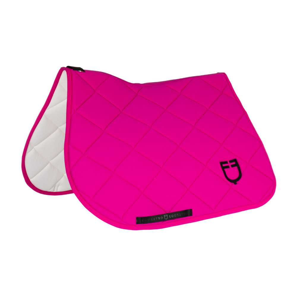 Tough 1 Tapis De Selle Carré Pour Poney - Rose/Noir/Crème - Confort Et Style Pour Équitation