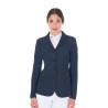 Veste de concours perforée femme 4 boutons Equestro - Marine blazer