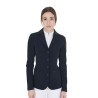 Veste de concours femme avec logo brodé contrasté Equestro - Marine