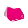Tapis de selle obstacle en tissu technique avec logo GP Equestro - Fuchsia / blanc