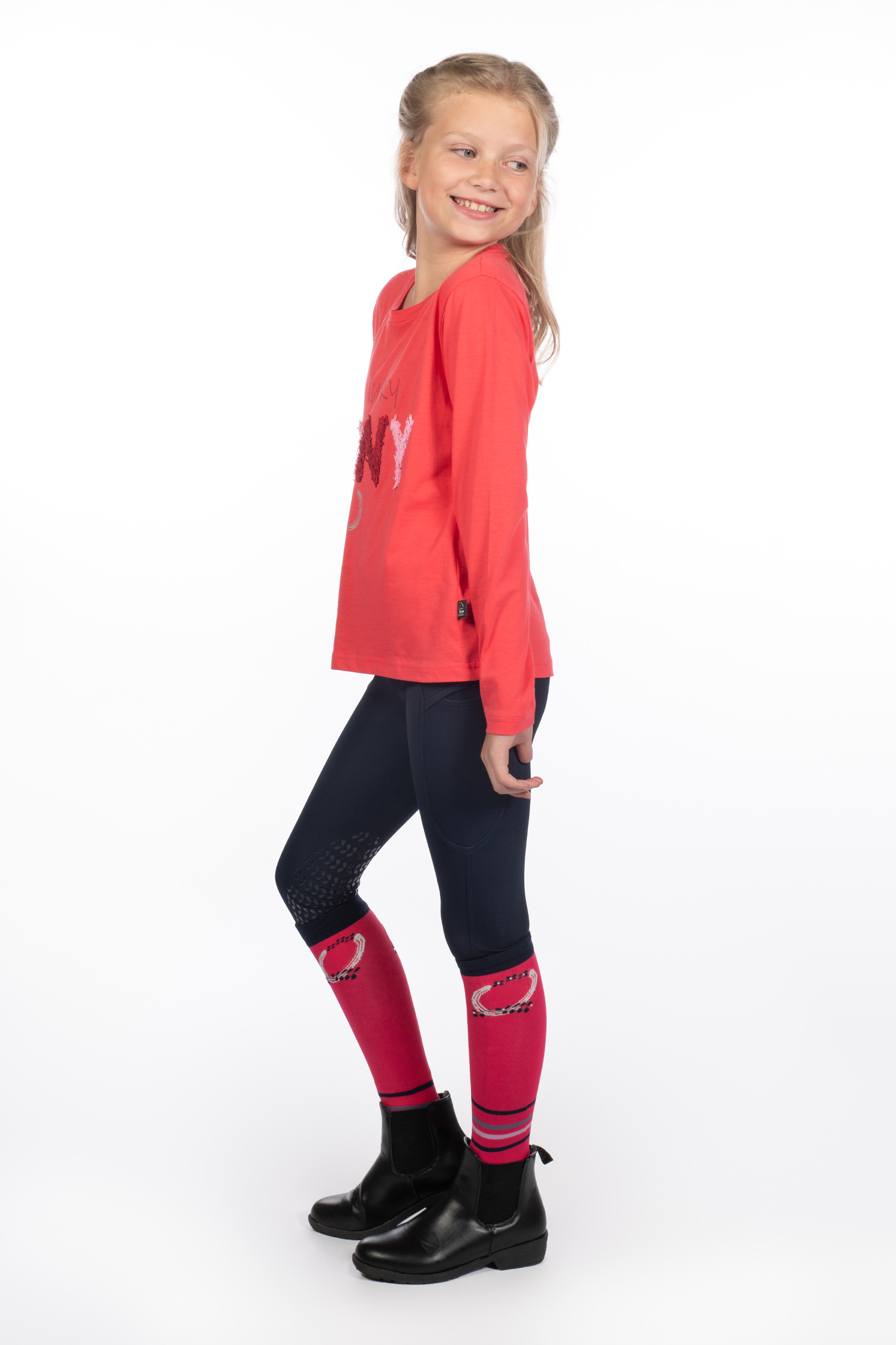 Polo à manches longues enfant Aymee HKM Rose Polo à manches longues enfant Aymee HKM Rose