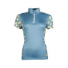 T-shirt fonctionnel femme Austin HKM - Jaune clair / bleu ciel