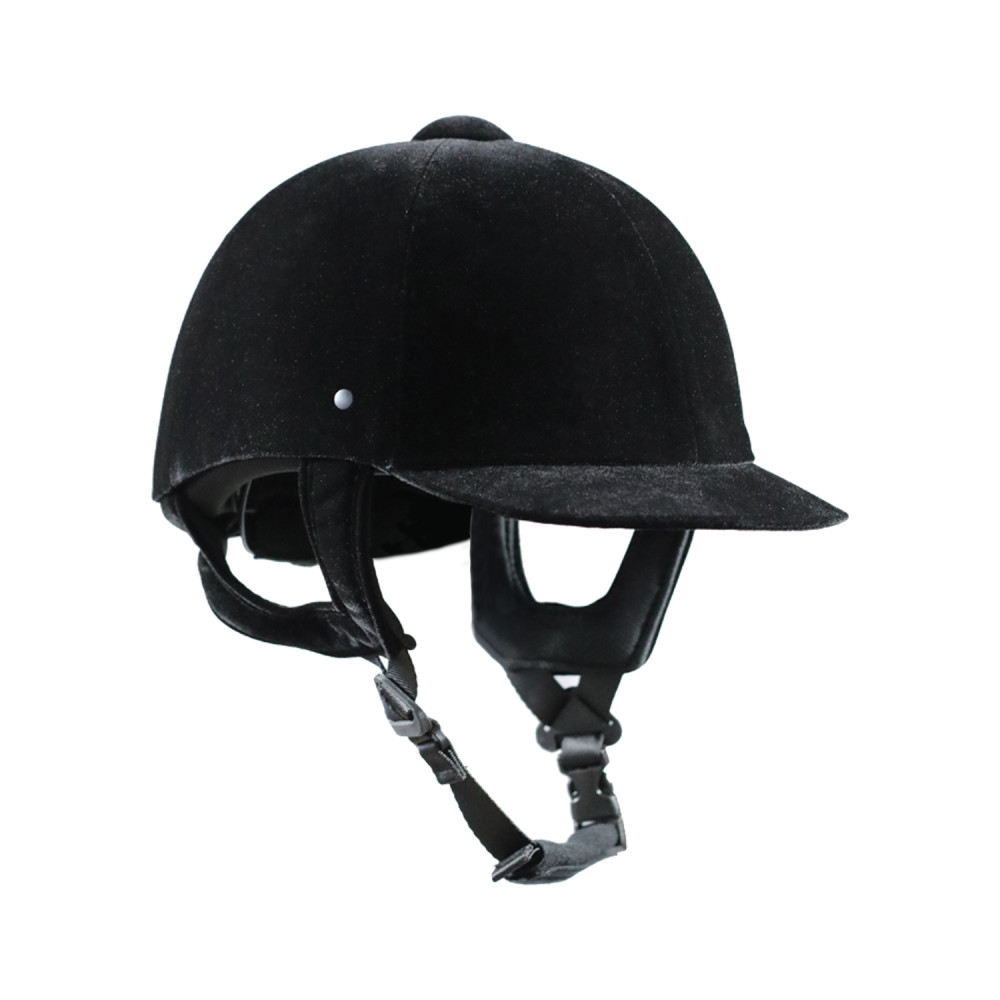 Casque D'équitation Velours Noir – Taille L (18-18,5 Cm) – À Restaurer (jugulaire)