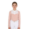 Polo de concours Fille avec Strass Equestro - Rose cameo
