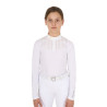 Polo de concours Fille avec Strass Equestro - Blanc