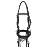 Bridon de Dressage Double avec Frontal Rond Supreme - Noir