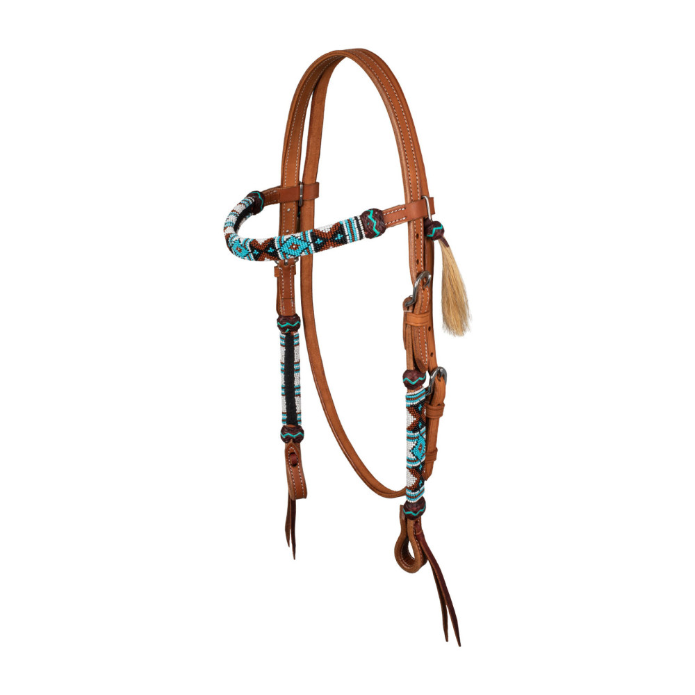 Bride Cheval Western Weaver – Cuir Marron, Embout à Bordure Et Rênes De Boucle