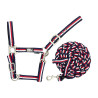 Licol en Nylon Tricolore avec Longe Supreme - Marine / blanc / rouge