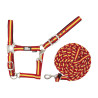Licol en Nylon Tricolore avec Longe Supreme - Rouge / jaune / rouge