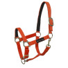 Licol en Nylon avec Renfort en Cuir Umbria Equitazione - Orange