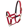 Licol en Nylon avec Renfort en Cuir Umbria Equitazione - Rouge