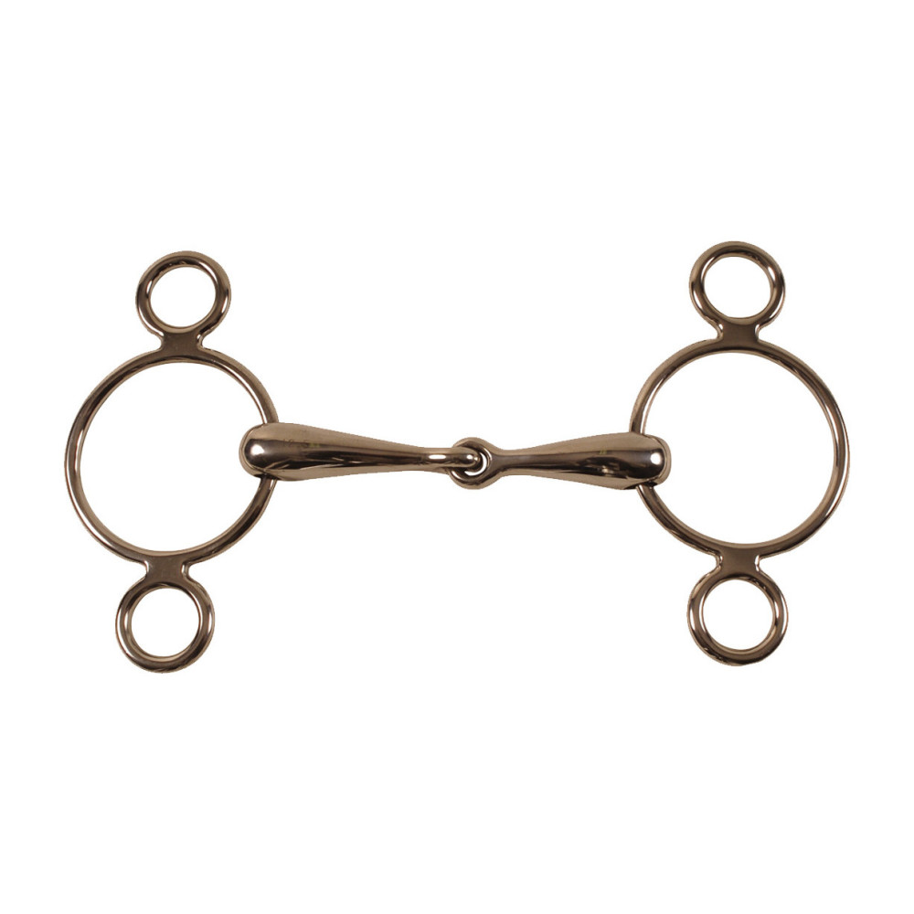 AK Sweat Iron Eggbut Pastille Double Articulation avec Mors d'équitation Cooper Roller Horse Bits AKRS-2602 (6.00'', Blue-Silver