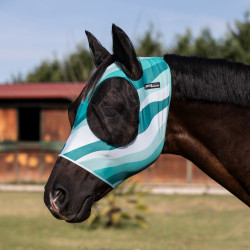 Masque Anti-Mouches Cheval Avec Protection UV Et Couvre-Oreilles - Nylon Doux Sans Couture