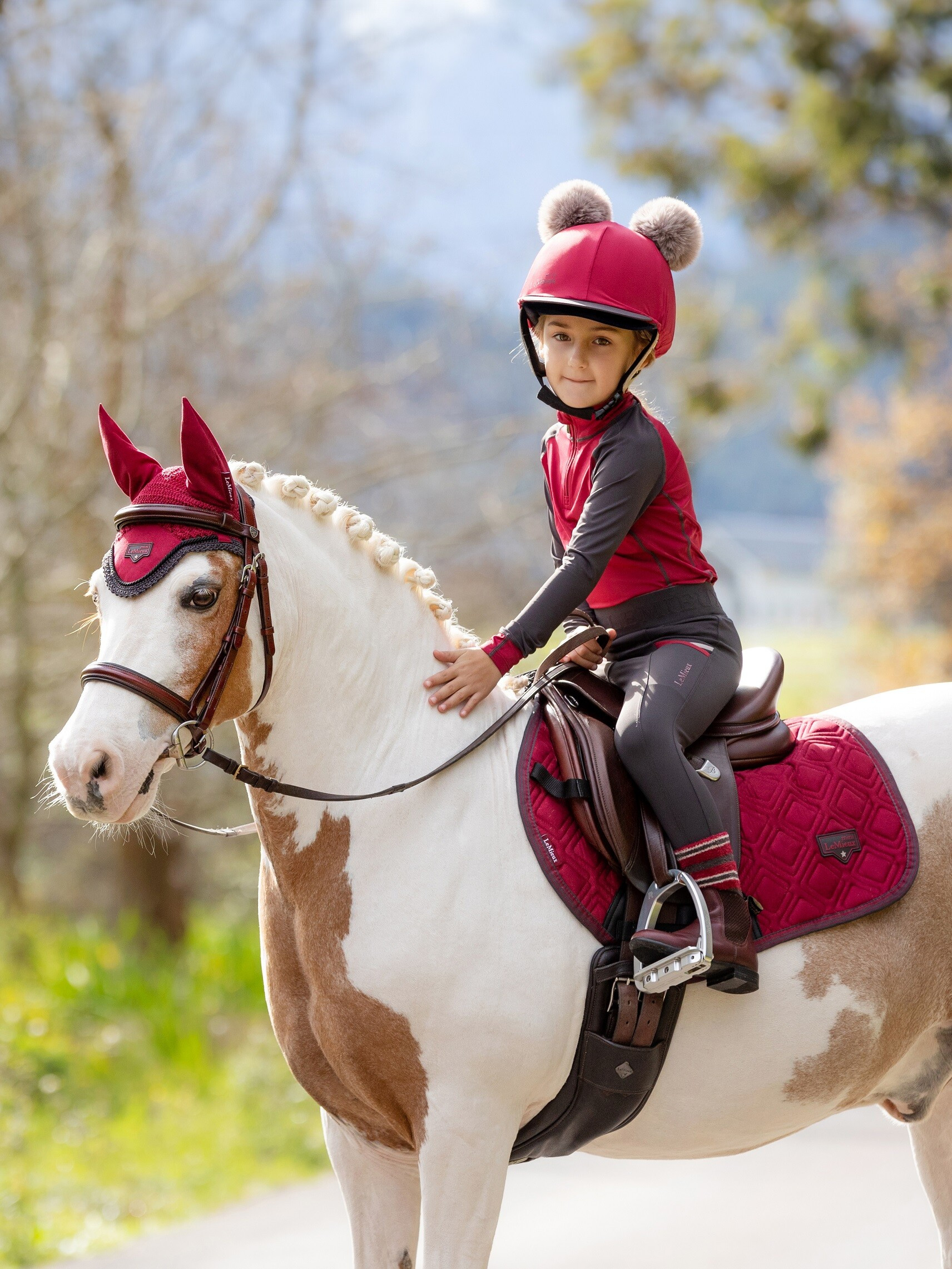 Tapis Mini LeMieux Suede Jump Square Ember Bordeaux