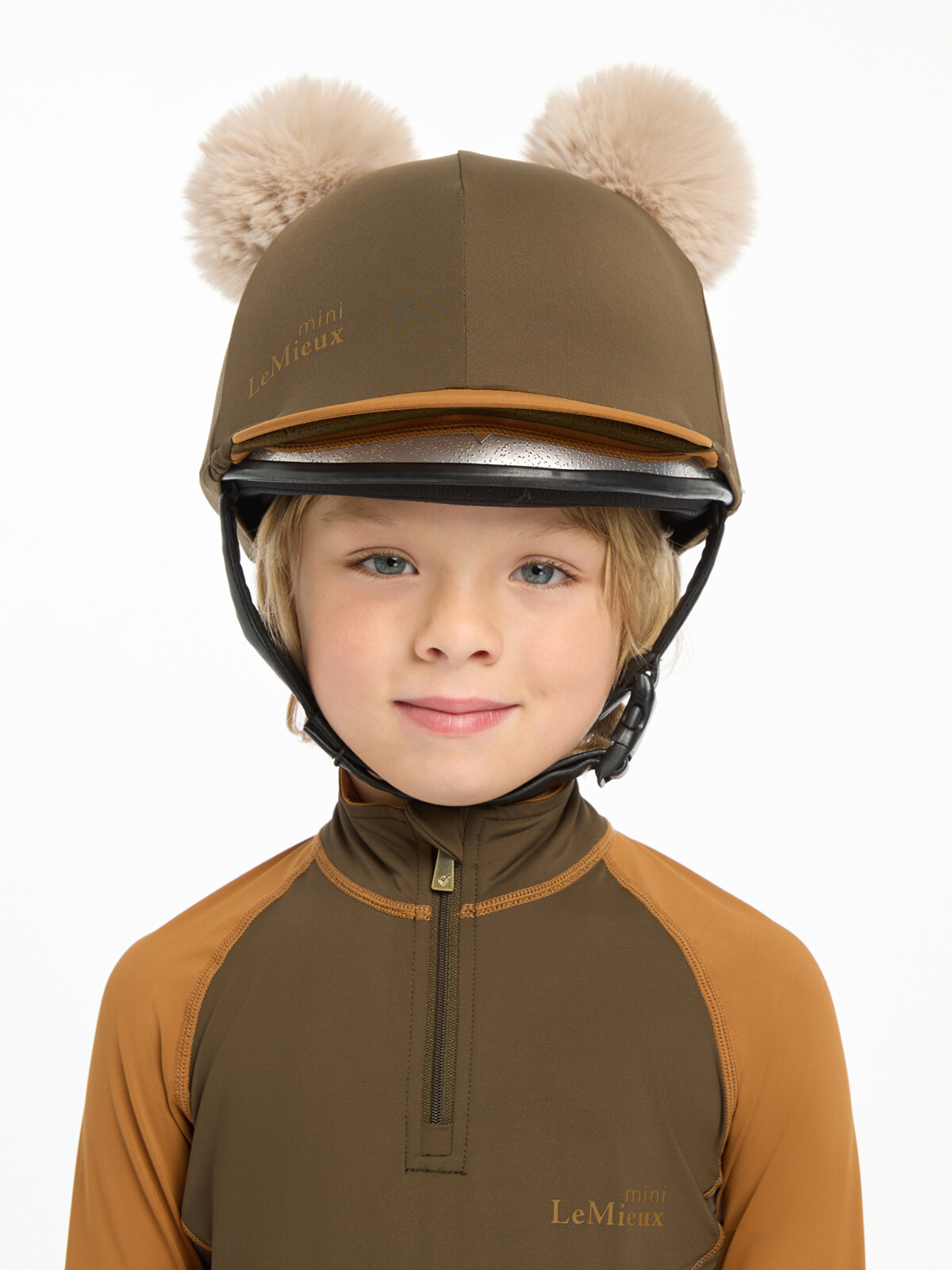 Toque double pompom Mini LeMieux Alpine Marron