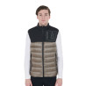 Gilet pour hommes en bi-matériau avec patch en silicone Equestro - Noir / walnut