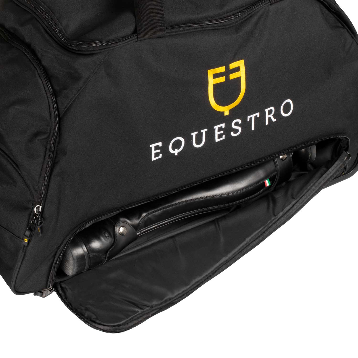 Sac trolley avec logo brodé Equestro Noir