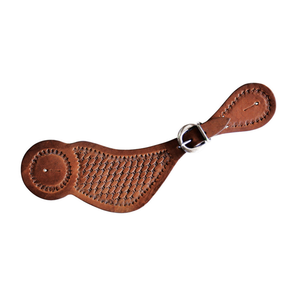 Sangles à éperons Vintage - Cuir Noir Et Nickel - Équitation - Fabriquées En Angleterre (1 Paire)