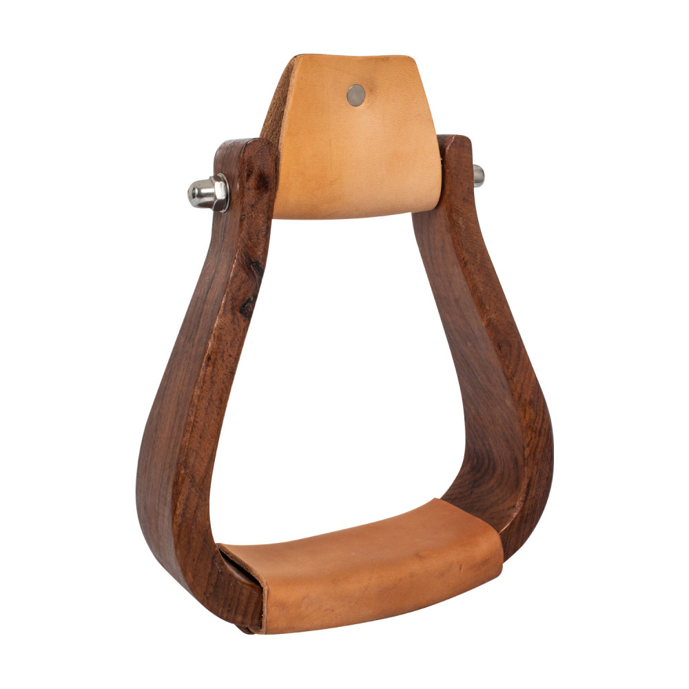 Étriers De Selle Western En Cuir Et Bois – Style Visalia Usiné, Occasion à Restaurer