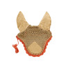Bonnet anti-mouches poney Derby coton - Camel / multicouleur / orange