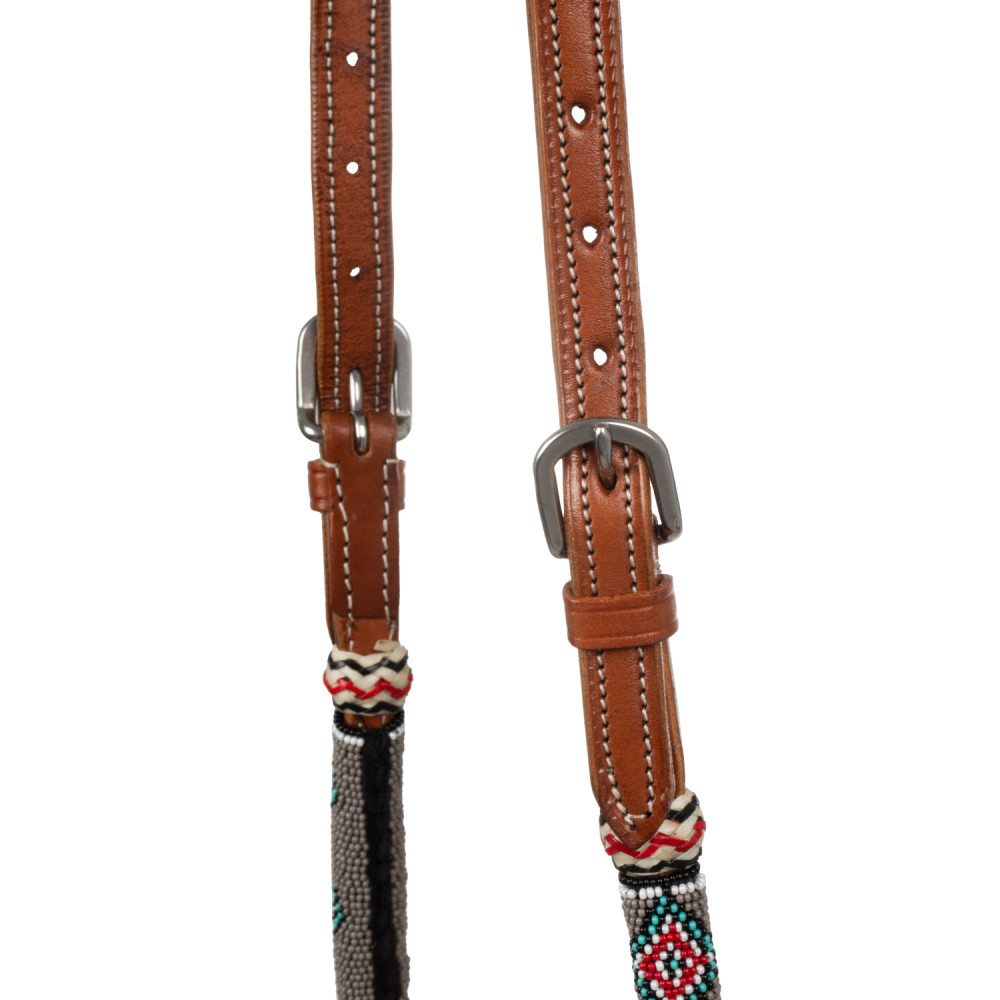 Ensemble collier de poitrine en cuir pour cheval avec rênes