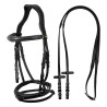 Filet en cuir souple cousu Equestro - Noir