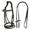 Filet en cuir souple cousu Equestro - Marron foncé