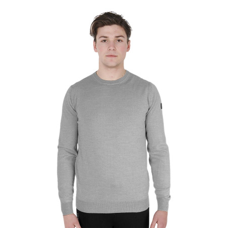 Pull col rond Equestro homme en laine mérinos