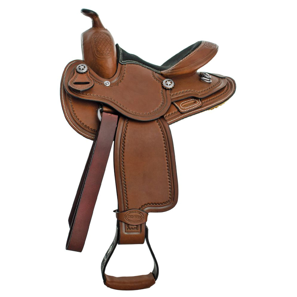 ME-WLS-131 Selle de cheval Western en cuir pour adultes 35,6 cm, 38,1 cm, 40,6 cm, 43,2 cm avec kit de fixation gratuit ME-WLS-131 (siège de 38,1 cm