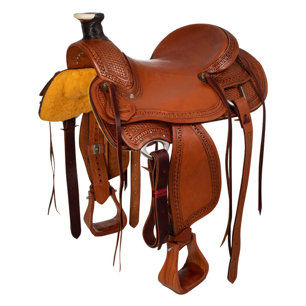 Selle Western Rose Pour Enfant/jeune Adulte - Cuir, Barrel Racing