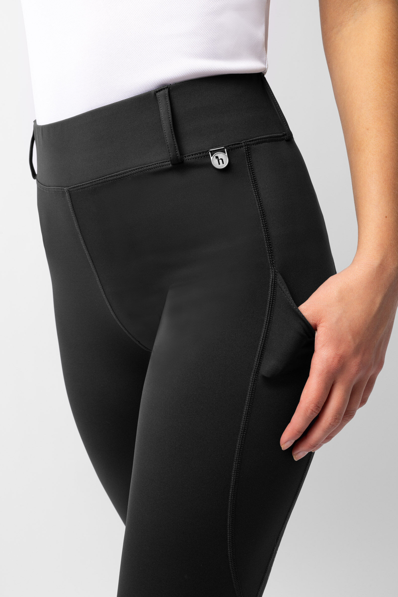 Legging fond intégral Grip Horze Dea femme Noir